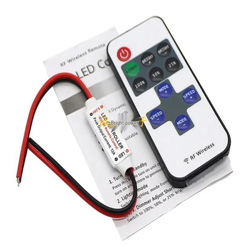 Мини-контроллер и диммер для одноцветной RF LED-ленты, 11 клавиш, 5-24В