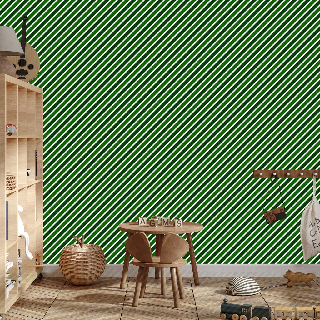 Christmas Stripes Green Wallpaper, Green Background 50x1000