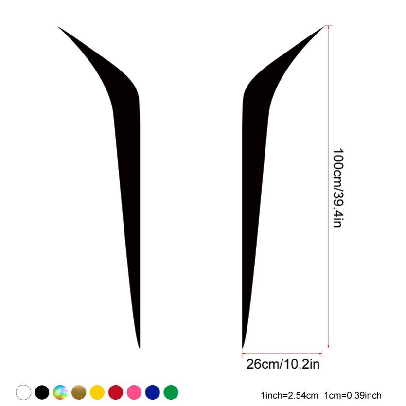 2Pcs Car Decals Striped Engine Hood Body Vinyl Decals Hood Cover Decals New Professional Multi-Fit Styling Auto Decoration