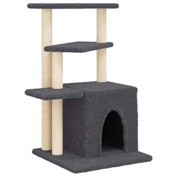 VidaXL Arbre à chat avec griffoirs en sisal gris foncé 83,5 cm 172123