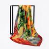 90 *90cm Square Silk Scarf Women Shawls Neckerchief Designer Print Chiffon Hijab Scarf Foulard Lady Neck Scarves Soft Big Bandana