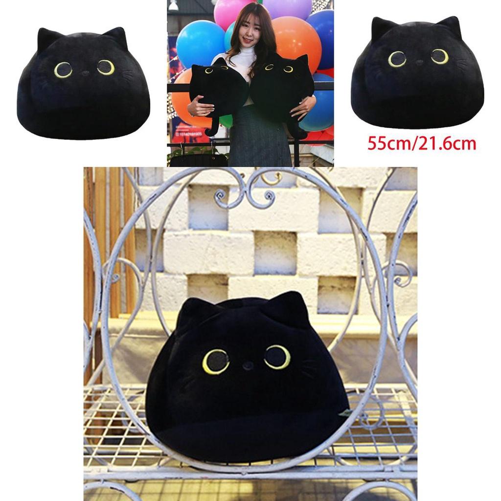 Delightful Black Cat Plush Toy Soft And Huggable Stuffed Pillow For Little Ones
