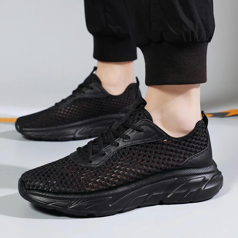Модные новые мужские кроссовки, дышащие белые кроссовки для бега для мужчин, легкие удобные сетчатые туфли для ходьбы, теннисные туфли для мужчин