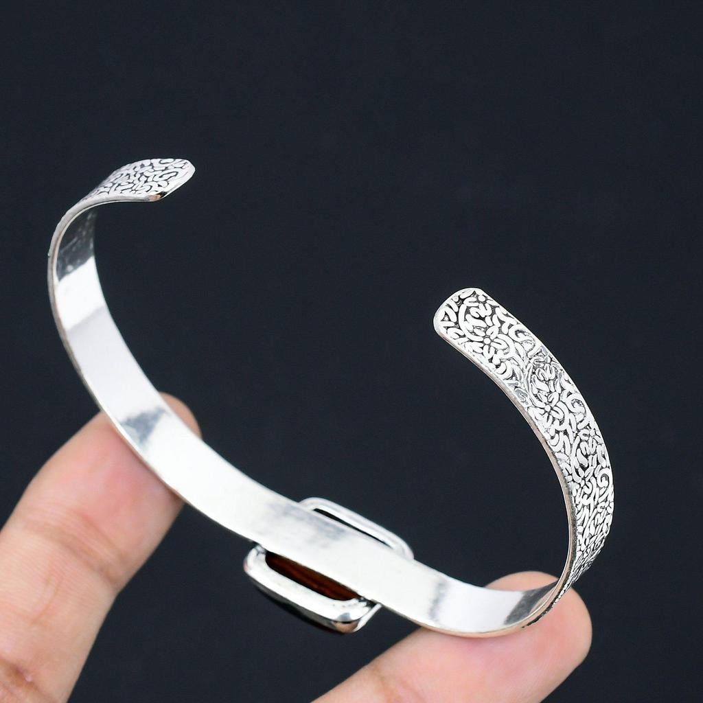 925 Silver Sacral Chakra Tiger Eye Stone Engagement New Sister Bangle Jewelry