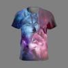Animal Lion Summer Outfit New Men's 3D Printed T-shirt Men's Fashion Loose Three-dimensional Versatile Round Neck Short Sleeved T-shirt
