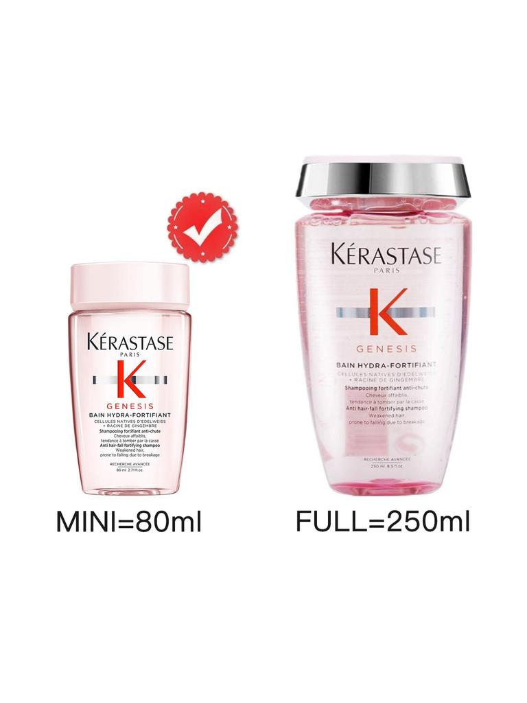 Kérastase Genesis Bain Hydra-Fortifiant Шампунь 80 мл для Нормальных и Жирных, Ослабленных Волос