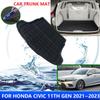 Для Honda Civic 2024 FE Sedan 11th Gen 2024 Автомобильный задний багажник Коврик для багажа Противогрязевая накладка Напольный лоток Автомобильные аксессуары Материал
