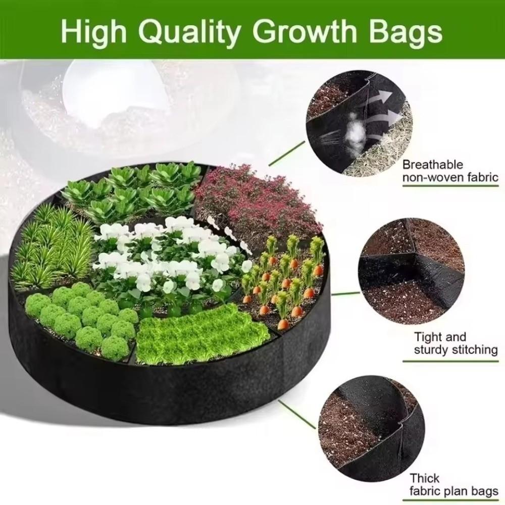 Freestanding Garden Grow Bags Circular Divided Planter Plant Nursery for Balcony Patio Yard Deck