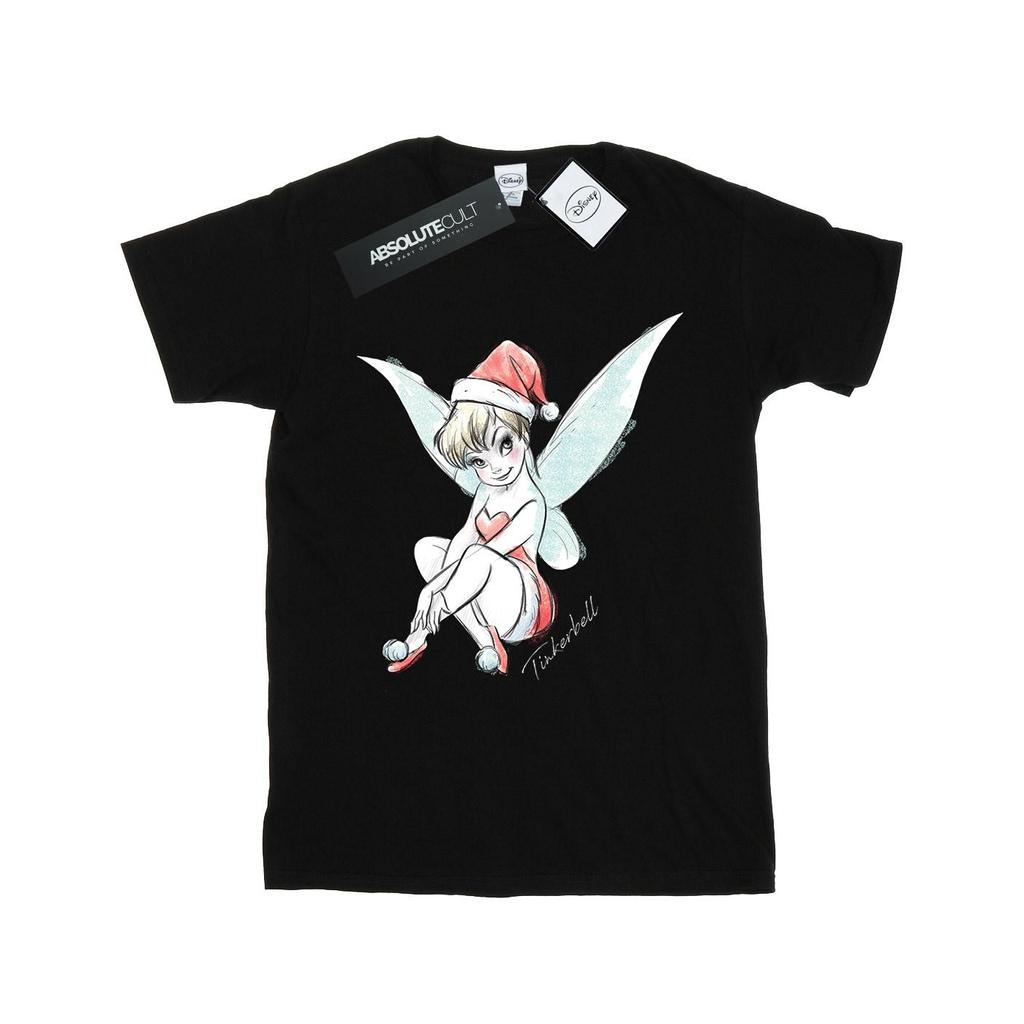 Disney Womens/Ladies Tinkerbell Christmas Fairy Cotton Boyfriend T-Shirt