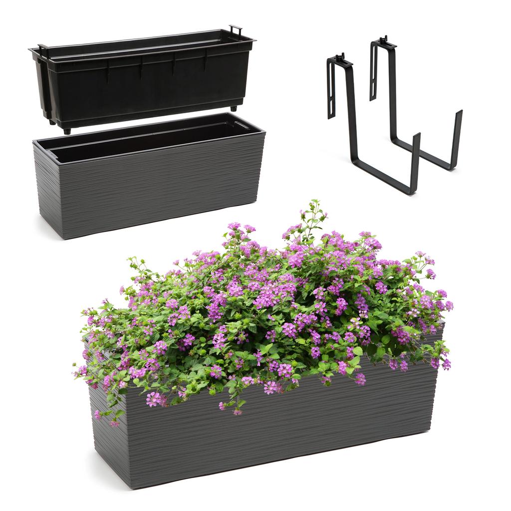 KADAX Doniczka Skrzynka Balkonowa Uchwyty 19x56cm 