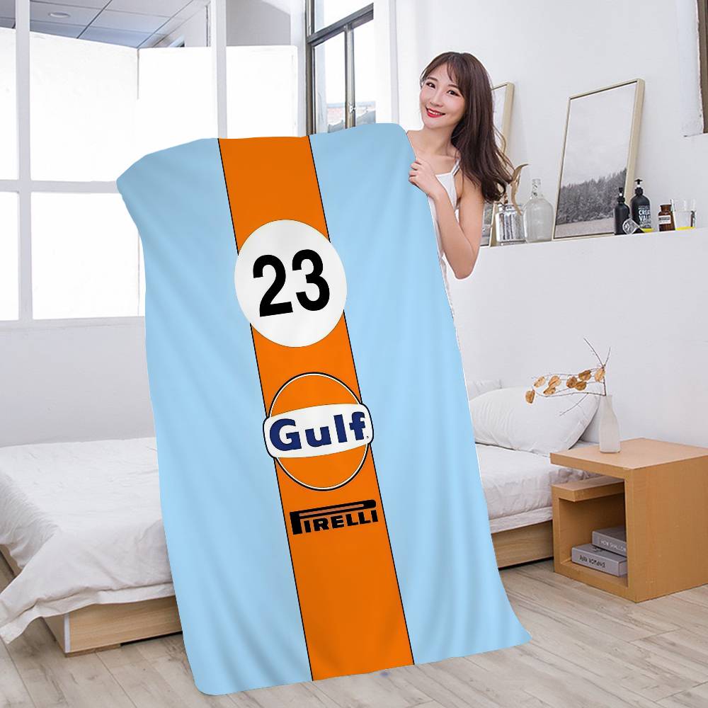 G-Gulf Racing Car Logo Микрофибра Печатное Пляжное Полотенце Скалолазание Йога Пляж Плавание Бег Впитывающее Мягкое Полотенце