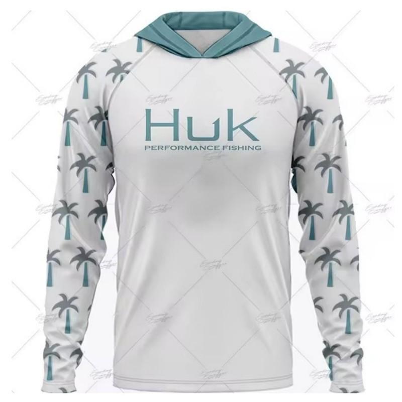 Рыболовный костюм HUK с длинным рукавом и капюшоном, с защитой от УФ-излучения UPF50+, Luya