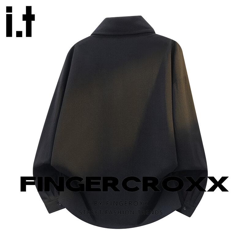 Fingercroxx Men's New Chinese Style Color-Block Long-Sleeve Shirt