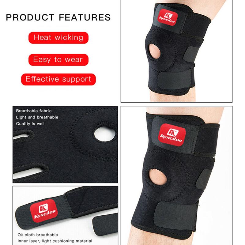 Knee Brace Open Patella Support Adjustable Elastic Sports Kneecap Protector