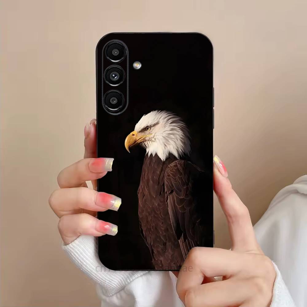 Крутой чехол для телефона с изображением орла для Samsung S25,24,21,22,23,S30,Ultra,S20,Plus,Fe,Lite,Note,S10,S9, Черный мягкий корпус
