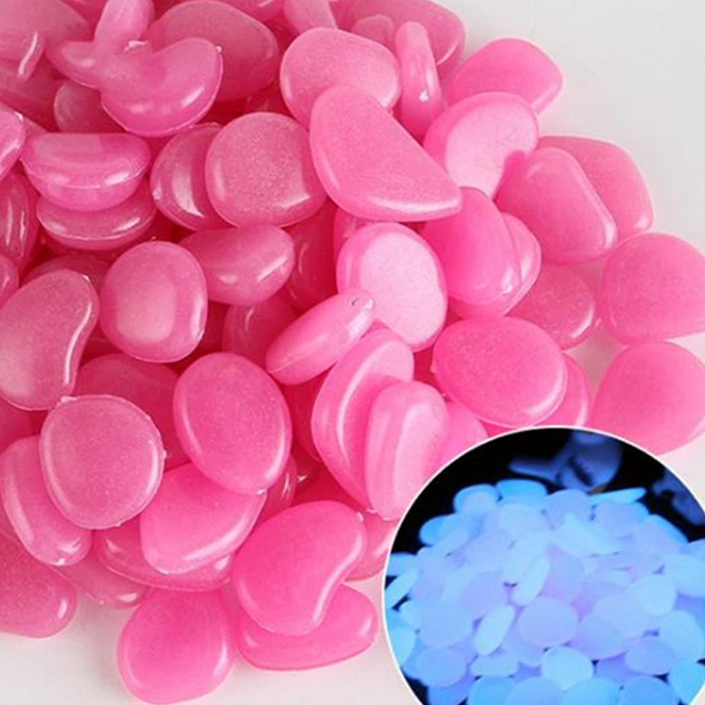 100PCS Garden Decoration Glow In The Dark Luminous Pebbles Stones Wedding
