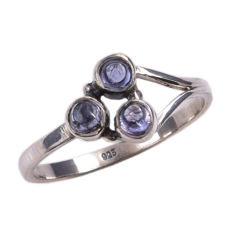 Натуральный драгоценный камень танзанит 925 пробы стерлинговое серебро ювелирное кольцо размер 8 L6t53