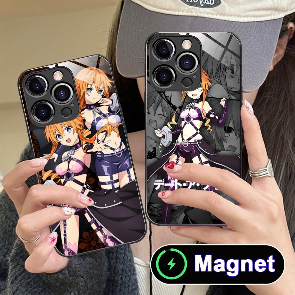 Date a Live Ямай Кагуя Стеклянный чехол для мобильного телефона MagSafe для iPhone 17 16 15 14 13 12 11 Air Pro Max Plus Mini Цветная крышка