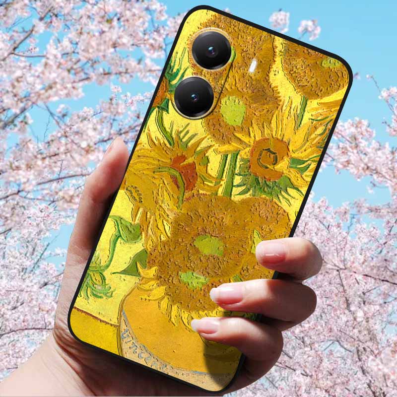 Для Xiaomi Poco X7 Pro 3D Рельефный Цветок Тиснение Мягкий Силиконовый Чехол Мультяшная Расписная Задняя Крышка для Poco X7 Pro с 3D Рельефным Чехлом