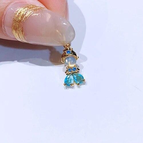 MIGGA новые сказки, маленький циркон, кулон принцессы с камнем, ожерелье золотого цвета, регулируемая цепочка