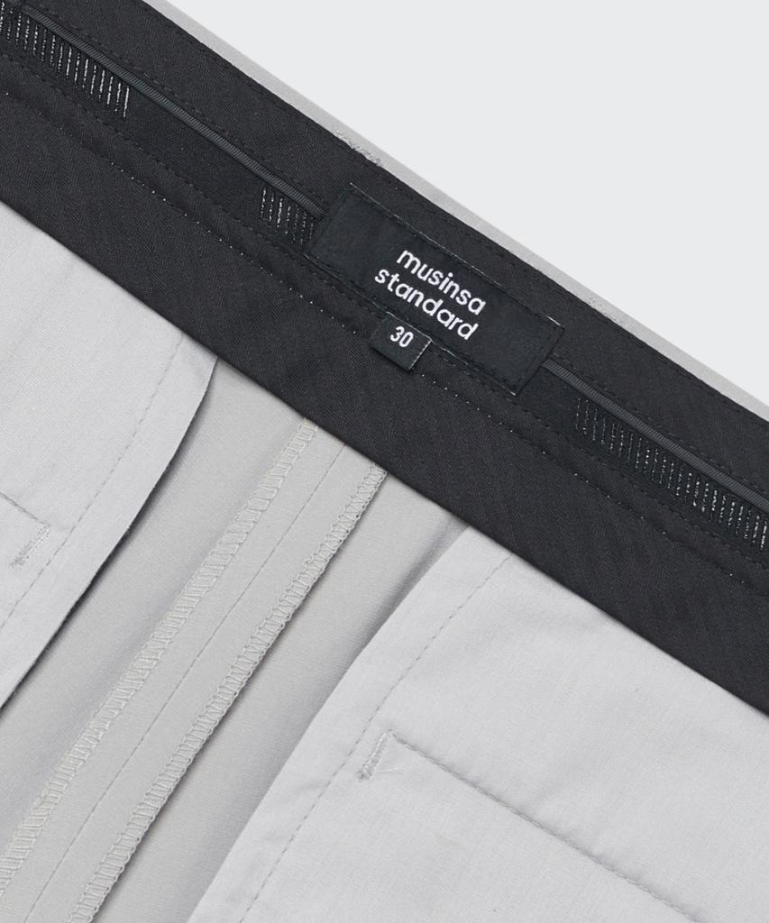 MUSINSA STANDARD [Cooltandard] Tapered Hidden Banding Crop Slacks [Light Gray]