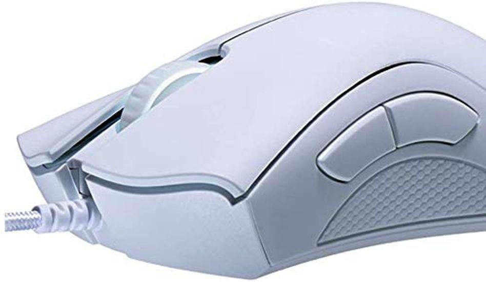 Проводная игровая мышь Razer DEATHADDER ESSENTIAL DPI 5 Buttons Heavy Duty LafLife Original USB-удлинитель, комплект, белый [Razor] 6400 + [Товар]