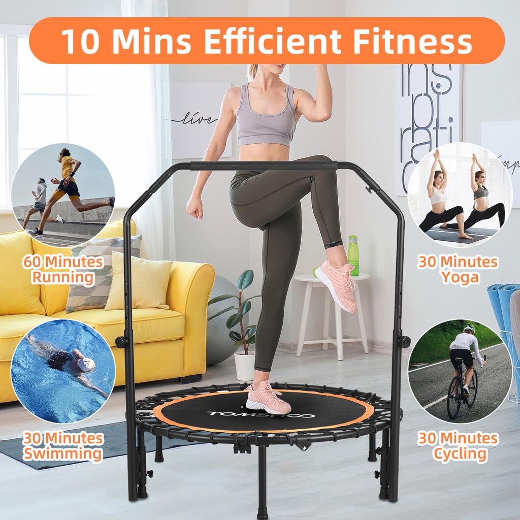 TOMSHOO 40-дюймовый складной мини-батут с максимальной нагрузкой 260 фунтов, портативный для прыжков на открытом воздухе и в помещении