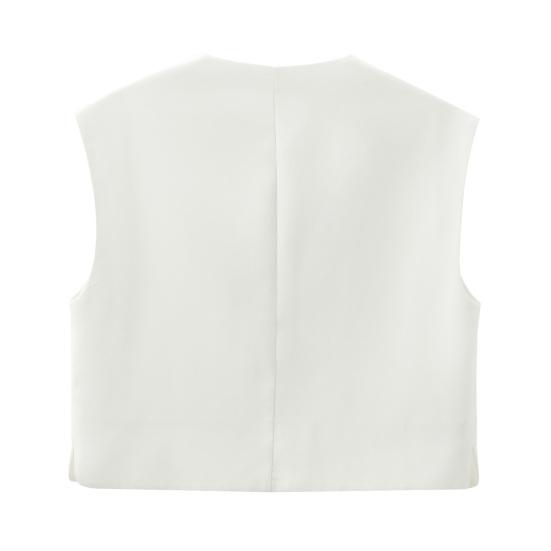 Женский жилет однобортный без рукавов с круглым вырезом, однотонный, с леопардовым принтом, на пуговицах, для поездок на работу, свиданий, повседневный, короткий, повседневный, пальто