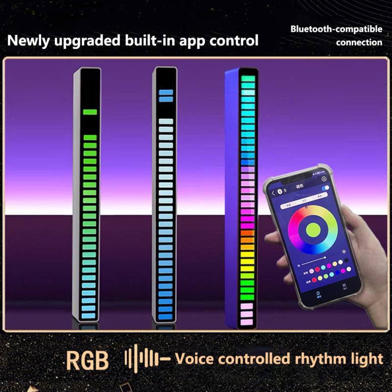 Светодиодная RGB музыкальная звуковая световая панель Bluetooth-совместимое управление приложениями Регулируемая яркость Музыкальный ритм