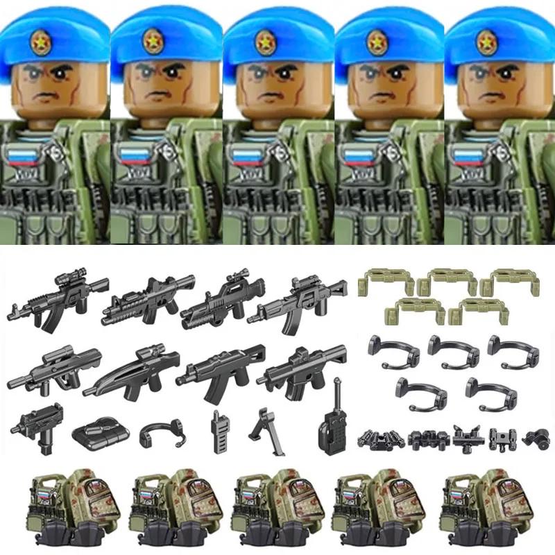 Военные армейские фигурки Строительные блоки Спецназ Призрак Коммандос Солдат Оружие Пистолет Шляпа Щит Пояс АК Мини-кирпичики Игрушка