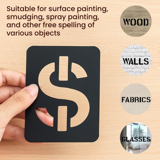 42 Pcs 3 Inches Letter Stencils Reusable Plastic Alphabet Symbol Number Templates Interlocking Craft Stencils Kit for Painting On