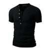 Мужская рубашка сплошного цвета Slim Fit с воротником-стойкой в ​​стиле пэчворк Летний мужской топ для повседневной носки
