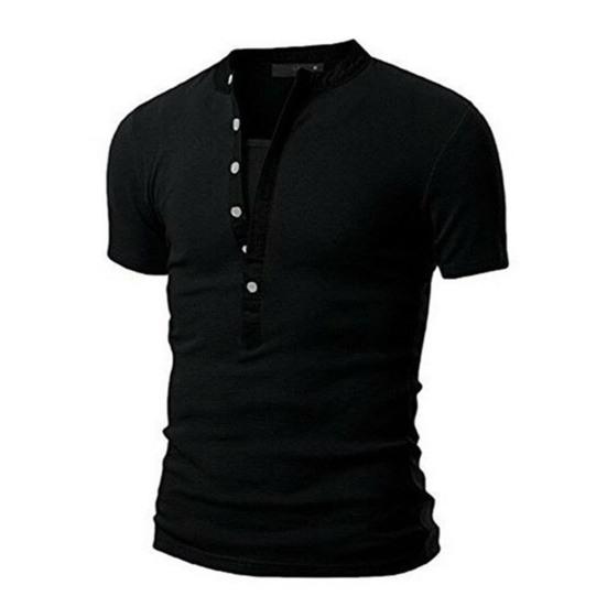 Мужская рубашка сплошного цвета Slim Fit с воротником-стойкой в стиле пэчворк Летний мужской топ для повседневной носки
