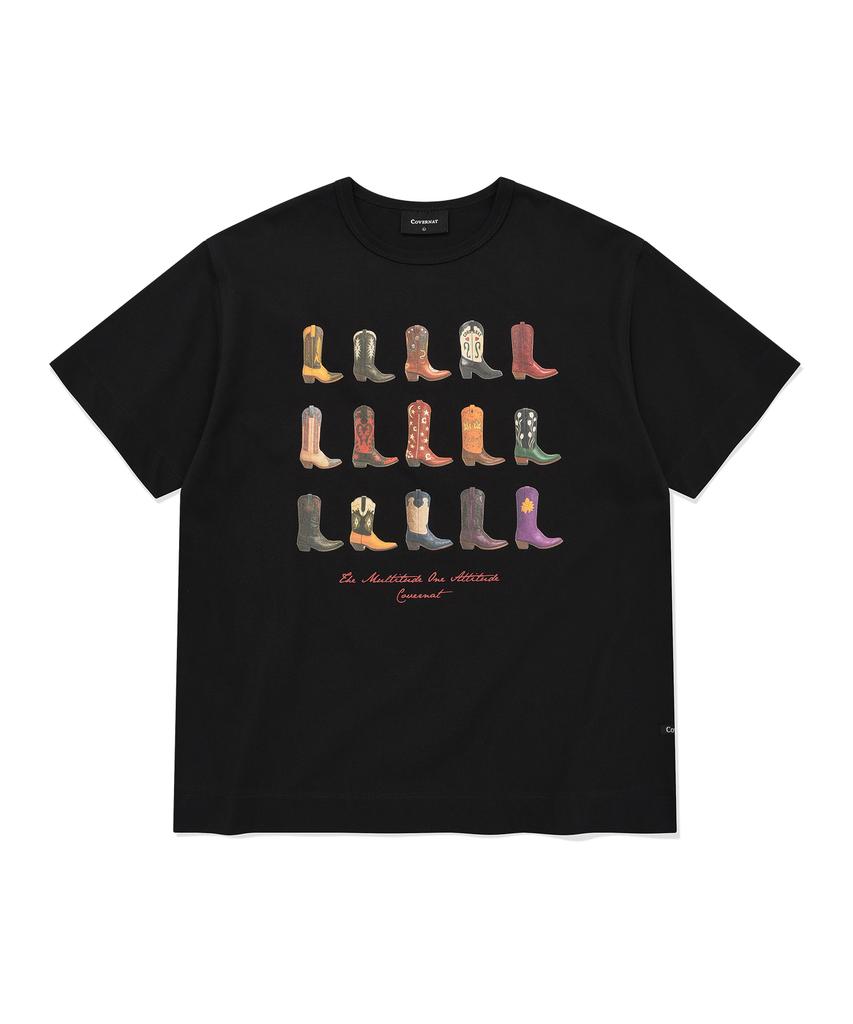 COVERNAT Western Boots Graphic Crop T-Shirt Black
