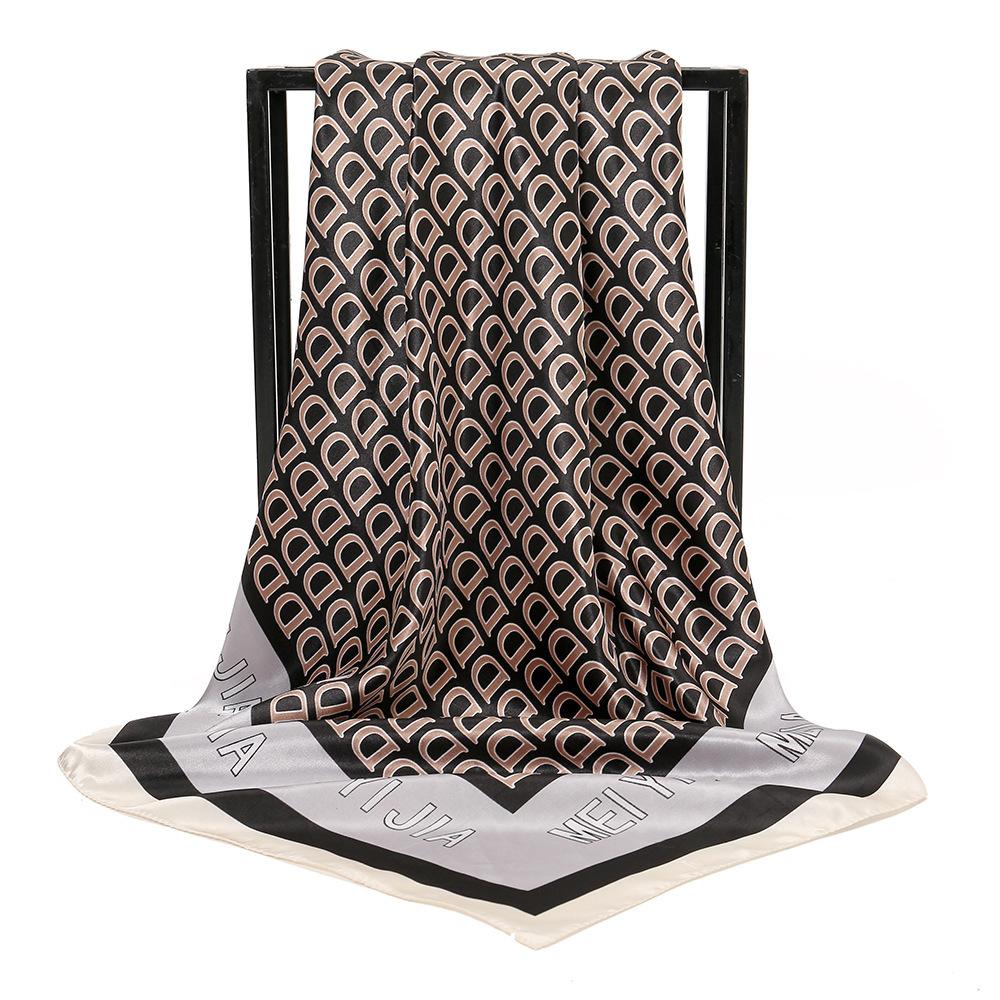 Spring and Autumn Women's Cashew Print Square Scarf Fashion Commuting Versatile Headscarf Stained Rose Square Scarf