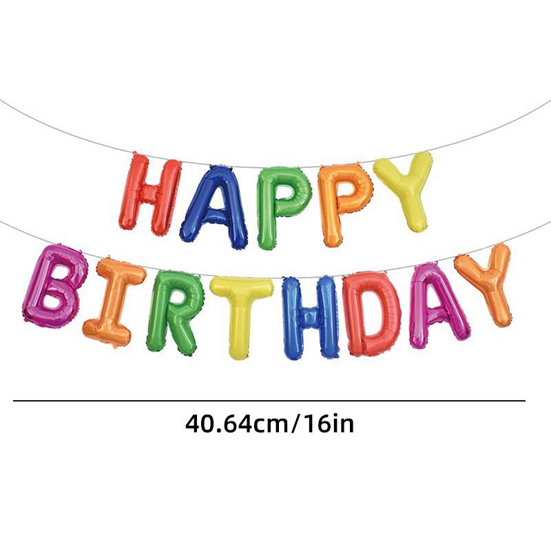 Happy Birthday Celebration Kit Foil Balloons Banner Letter Garland Decorations Perfect For Birthday Party Accessories