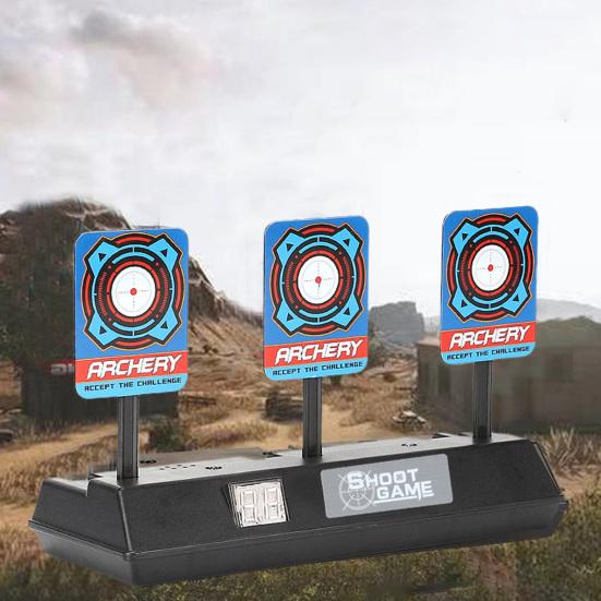 Электрический подсчет очков с мишенью Мобильная вспышка Возврат Автоматическая 3-позиционная мишень для стрельбы по мишеням на открытом воздухе