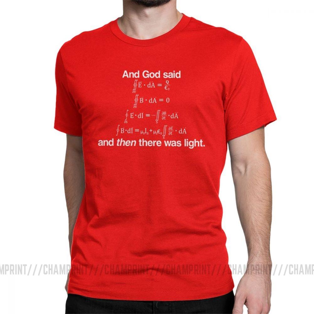 And God Said Maxwell's Equations T Shirt Science Physics Geek T-Shirts Mathematics Tops Equation Nerd Cotton Tee Shirt