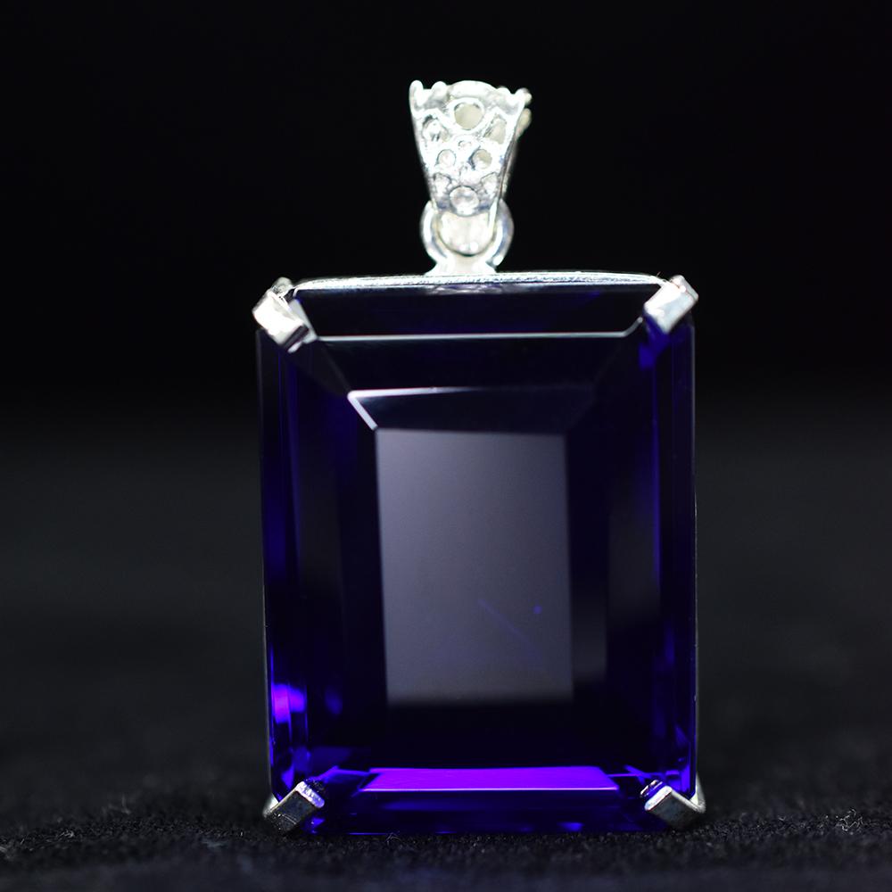 Brazilian CERTIFIED 165.3 Ct Topaz Pendant 925 Sterling Silver Blue Emerald Gems MY-PD-125-NS