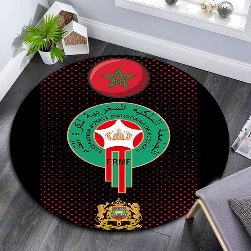 Morocco pattern round rug,Carpet Rug for Living Room Bedroom Playroom ,Non-slip Floor Mat,Holiday Gifts and Birthday Gifts.