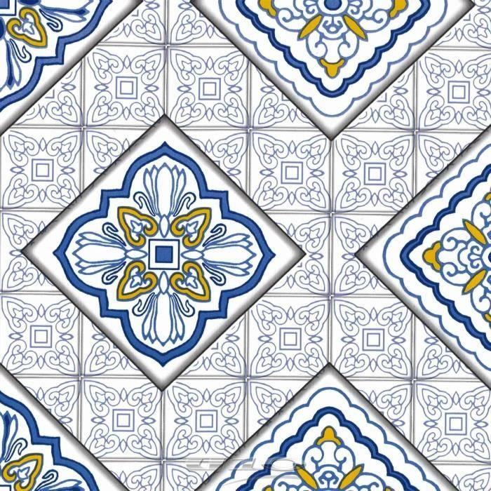 Nappe Toile cirée - Malaga - Bleu - Rectangulaire - 30 x 50 cm