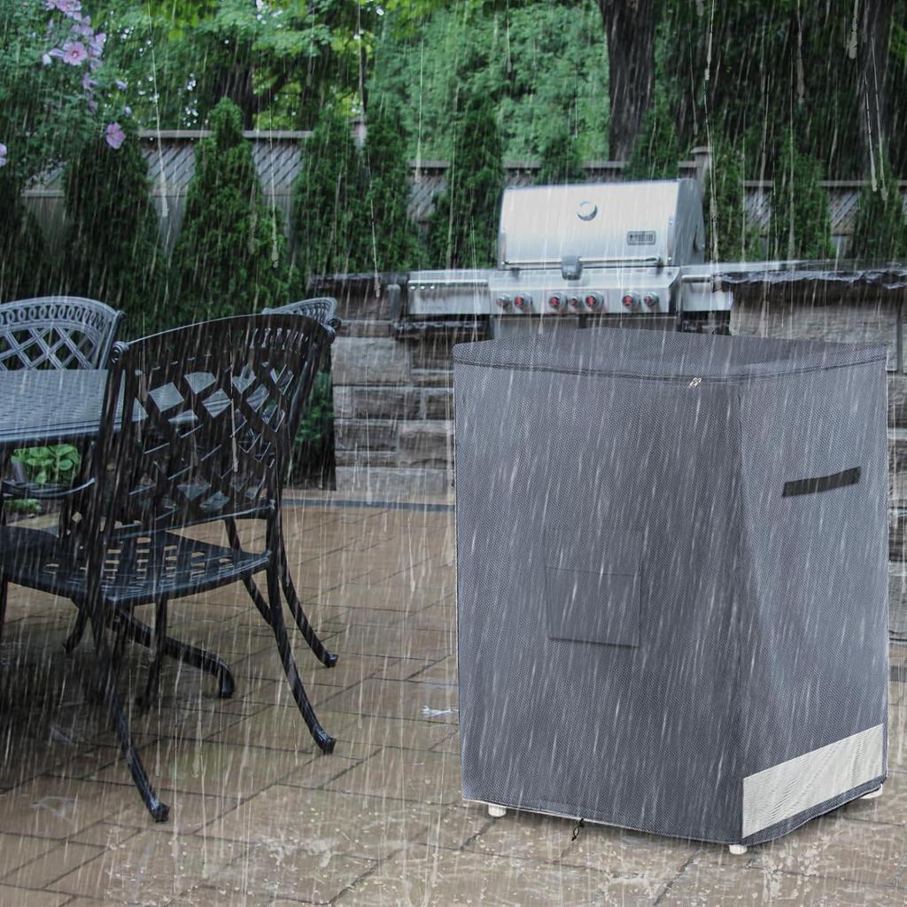 Heavy Duty 210D Waterproof Outdoor Freezer Cover, 7.0 Cubic with Top Zipper