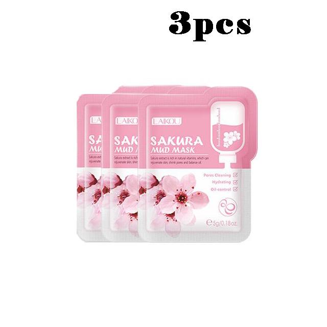 LAIKOU Sakura Mask Грязевая освежающая глубокая очищающая отбеливающая маска для сужения пор Средства по уходу за кожей лица