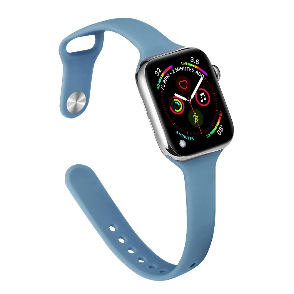 Ремешок для Apple Watch Band 40 мм, 44 мм, 45 мм, 41 мм, 38 мм, 42 мм, спортивный тонкий силиконовый браслет correa iWatch Series 8 Ultra 2 SE 7 6 3 9