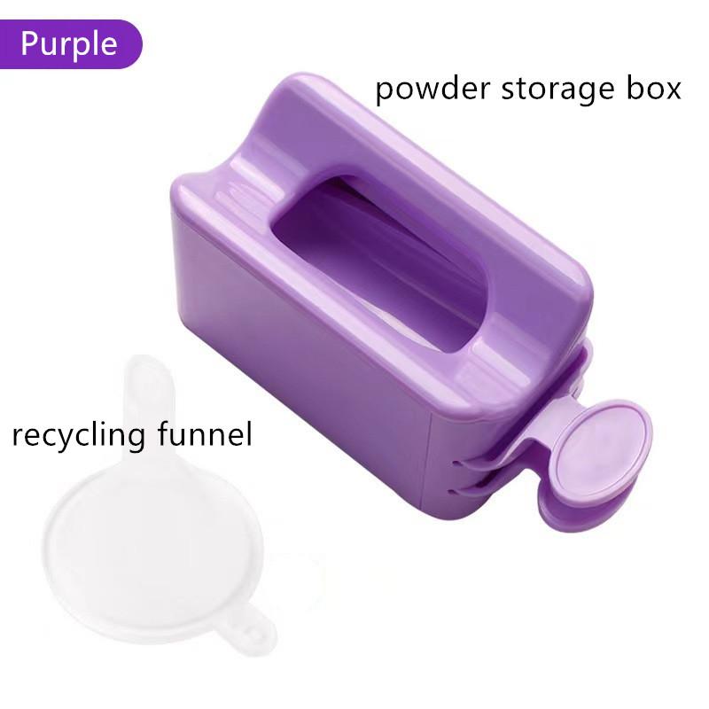 Профессиональный белый ABS двухслойный ящик для блестящей пудры, переработанный ящик для хранения порошка для ногтей, портативный контейнер для инфильтрационного порошка, инструмент для ногтей
