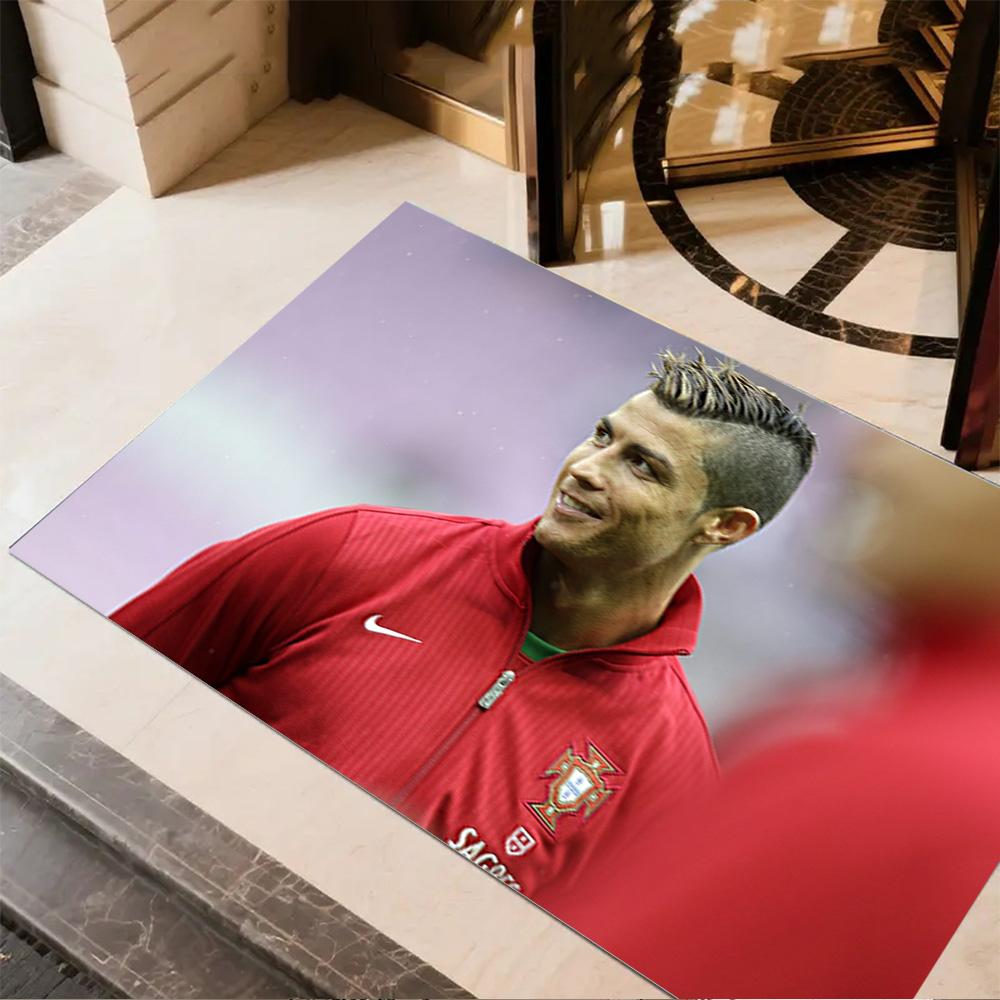 Cristiano Ronaldo Action Floor Mat Design for Dining Room Game Room Balcony Dormitory Anti-slip Rug Decorate Offices Perfect Gift for Friends & Family