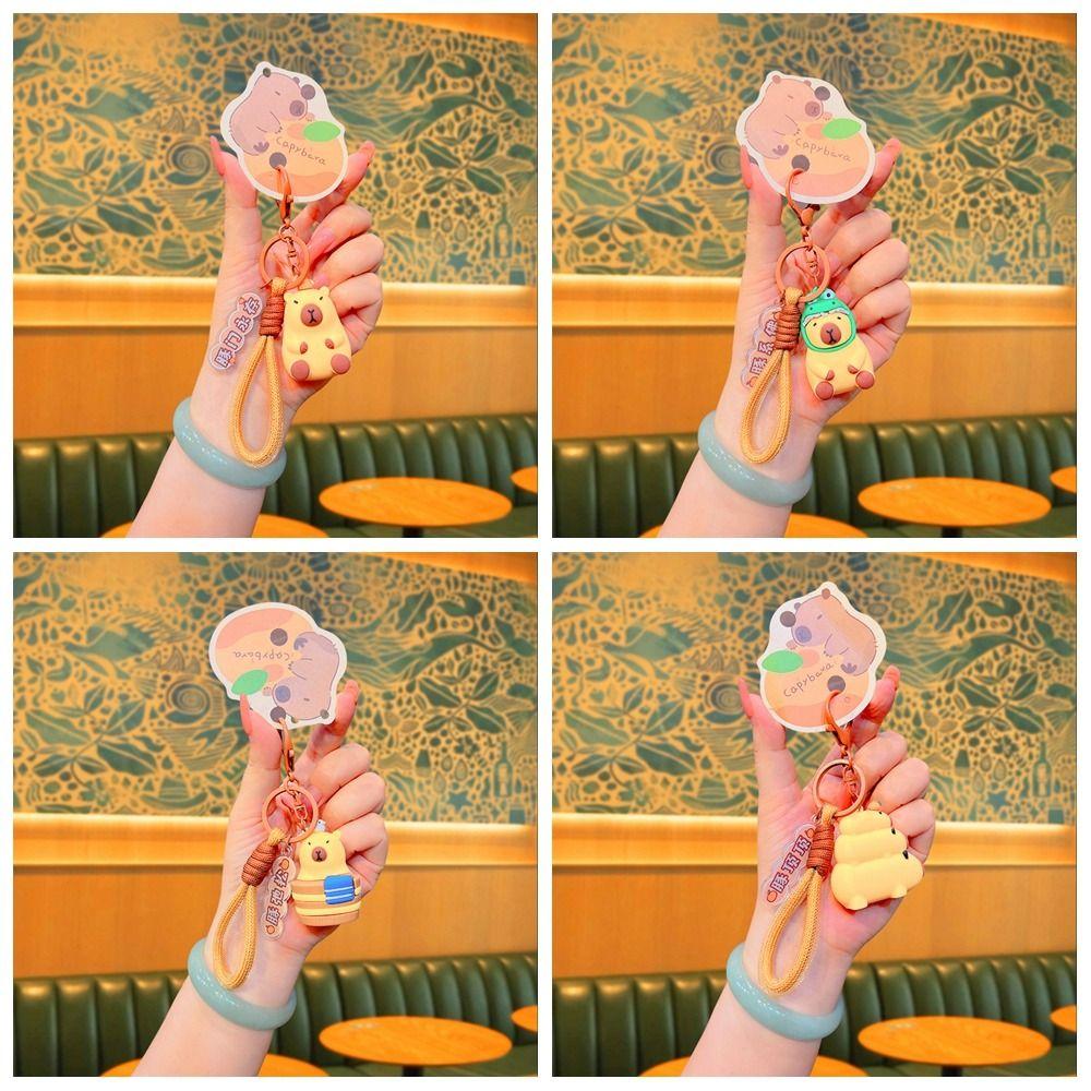 Korean Style Capybara Key Chain Silica Gel Cartoon Key Buckle Capybara Pvc Pendant  Bag Pendant