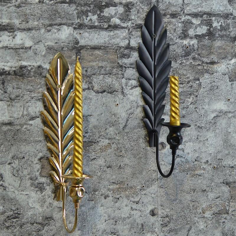 1шт подставки для свечей листочки железный подсвечник на день рождения украшение для дома металлический фон настенный подвесной прочный