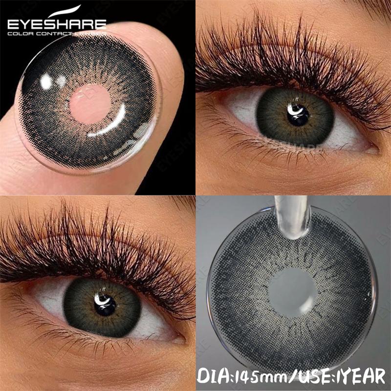 Eyeshare Color Contacts Lenses for Eyes 1Pair Blue Contact Gray Pupils Brown Eye Contacts Beauty Makeup Green Lenses Yearly