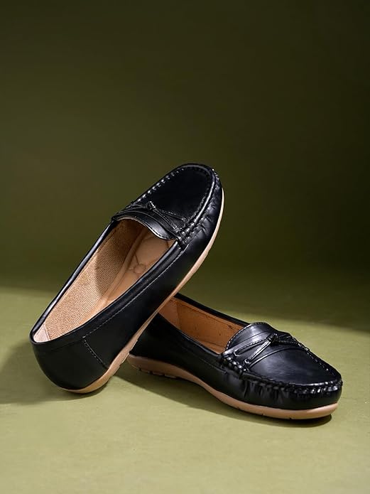 Женские лоферы Shoetopia, без шнуровки, удобные повседневные туфли на плоской подошве | Мягкая подошва, обувь для вождения с металлической пряжкой | Легкая повседневная обувь, мокасины